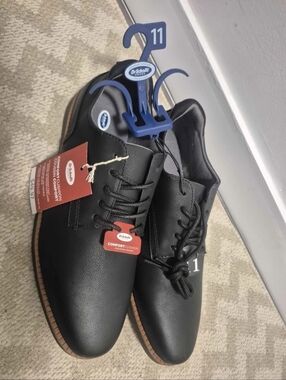 Dr. Scholl's Black Men's Lace-Up Oxford with Brown Trim NEW with Tags